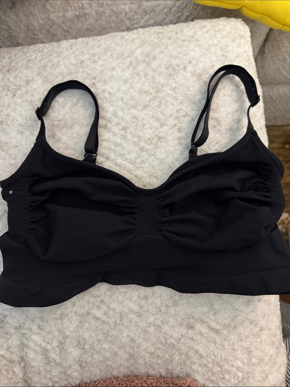 SKIMS Black Seamless Bralette with Adjustable Straps